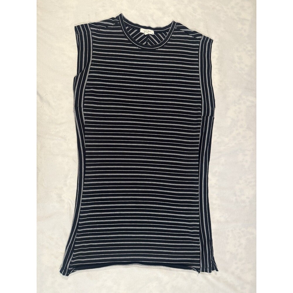 Rag & bone Heavy Jersey Muscle Dress in the Black/Multicolor striped pattern M